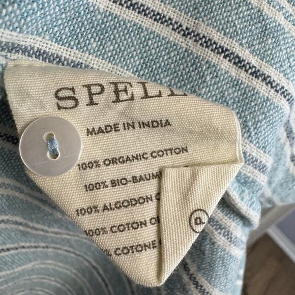 Spell Rodeo Blouse Dress Blue Striped Relax Minimalist Beach Vacation S - Picture 16 of 16